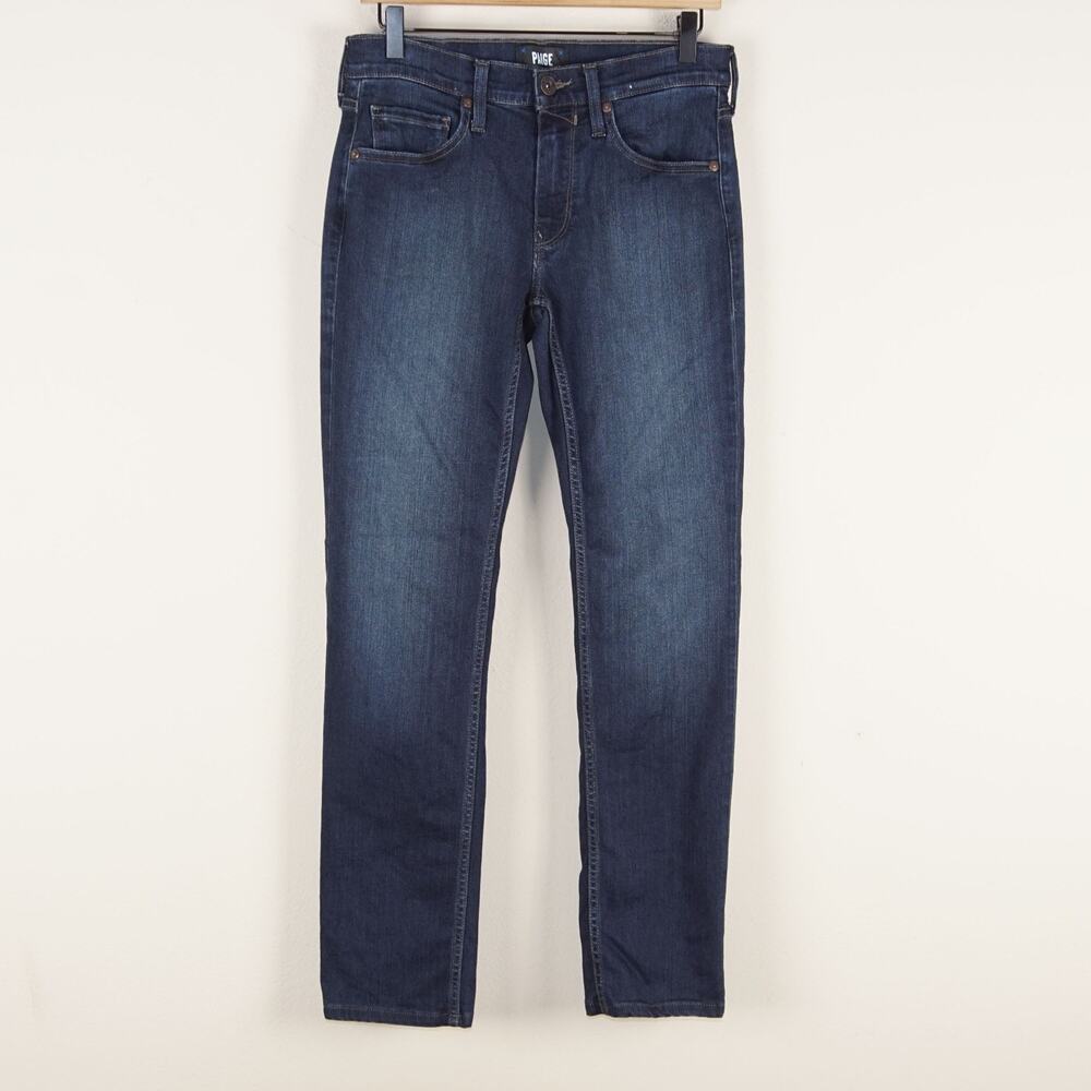 Paige Federal Slim Straight Dark Wash Cellar Blue Jeans Mens Sz 29 x 30